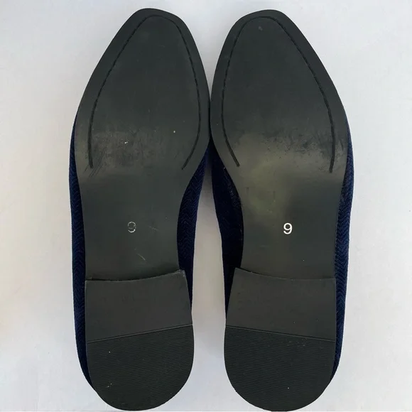 Steve Madden Velvet Loafers Men’s Size 9 Chevron Embossed Cobalt Blue - Picture 10 of 13